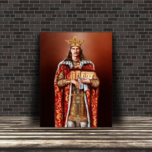 Regele – Ștefan Cel Mare – Tabou canvas bărbați personalizat PortreteRegale.ro