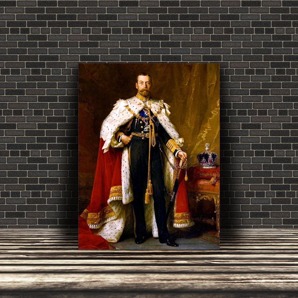 Regele Regatului Unit George al V-lea - Tablou canvas bărbați personalizat PortreteRegale.ro